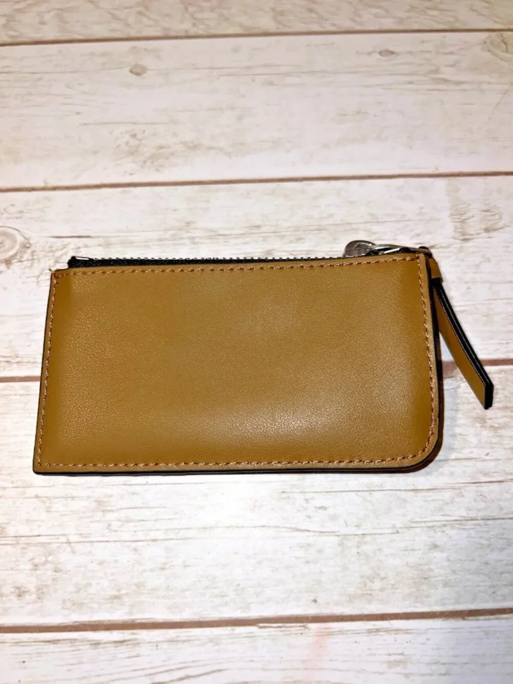 ALL SAINTS Leather Credit Card Wallet Top Zip